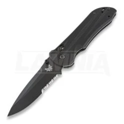 Benchmade Stryker Drop Point Folding Knife, Black, Combo Edge 908SBK