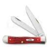 Case Cutlery Trapper Dark Red Bone Pocket Knife 6984 -Knife Shop 23283 CA6984 01