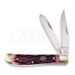 Hen & Rooster Small Trapper Red Bone Folding Knife